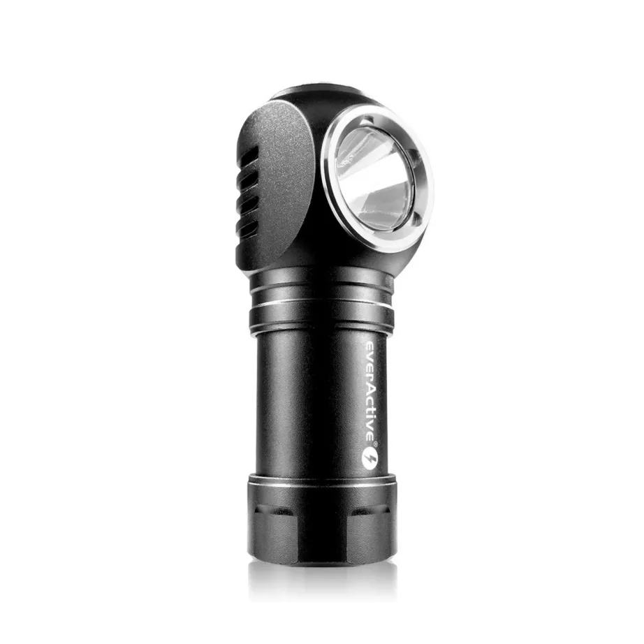 EverActive FL-55R 500 lm laetav LED-tasku- ja pealamp, must alumiinium, IP66, 3.7V, 71,5 mm – 8