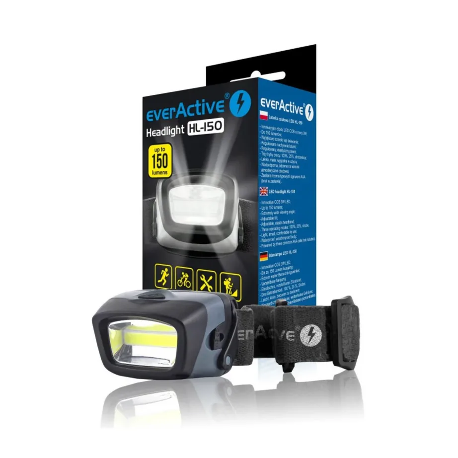 everActive HL-150 3W 150lm IPX4 plastikust LED-pealamp 3xAAA valge/punane – 2