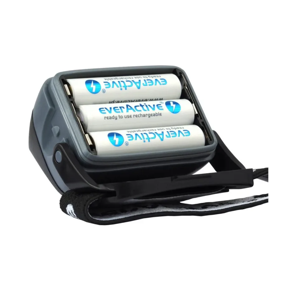 everActive HL-150 3W 150lm IPX4 plastikust LED-pealamp 3xAAA valge/punane – 4