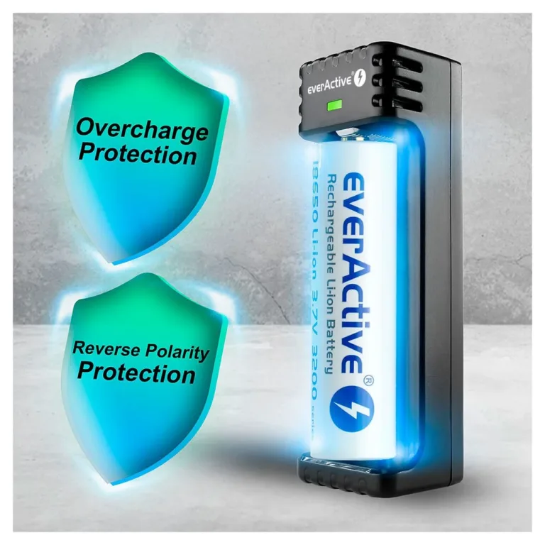everActive LC-100 li-ion akulaadija 1 akule, 5V microUSB, AA/AAA/18650, must