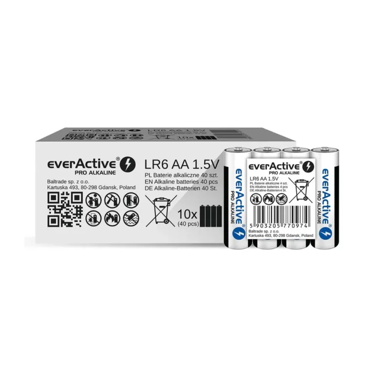 everActive LR6PRO4T 4x AA 3000mAh 1.5V leelispatareid, 10-aastane säilivusaeg