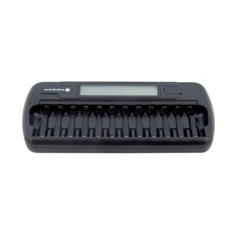 everActive NC-1200 must 12-pesaline AA/AAA akulaadija LCD-ekraaniga, vooluvõrgutoitega