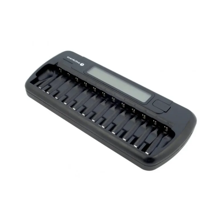 everActive NC-1200 must 12-pesaline AA/AAA akulaadija LCD-ekraaniga, vooluvõrgutoitega