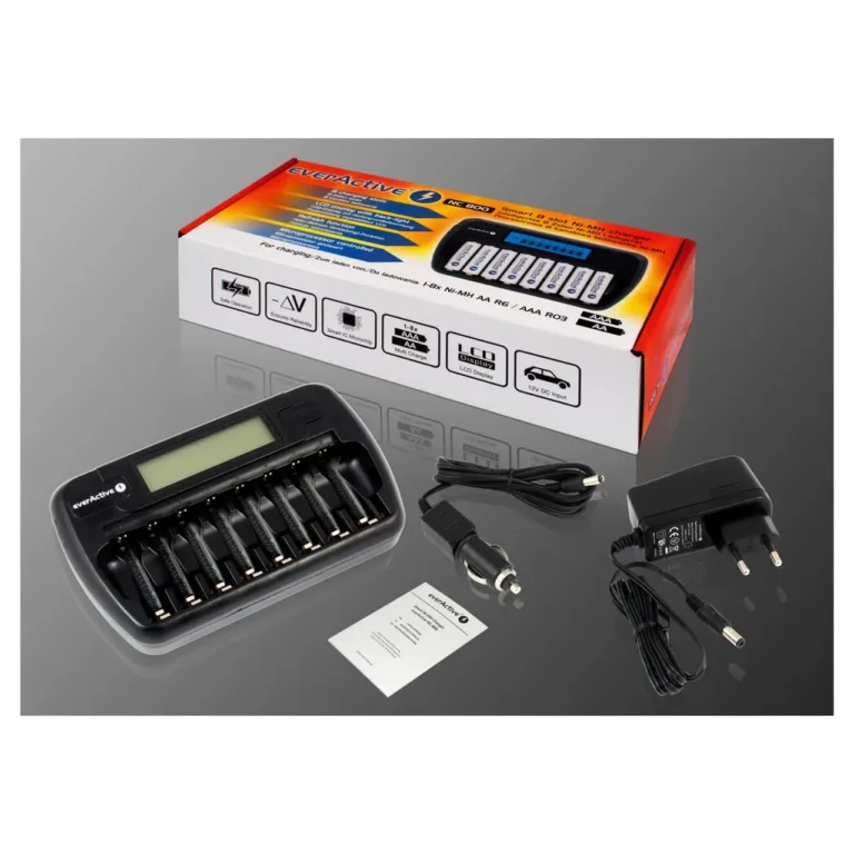 everActive NC-800 8x AA/AAA must akulaadija vooluvõrku, 12 V sisend