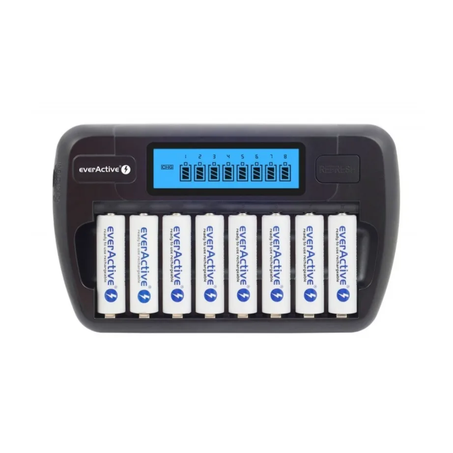 everActive NC-800 8x AA/AAA must akulaadija vooluvõrku, 12 V sisend