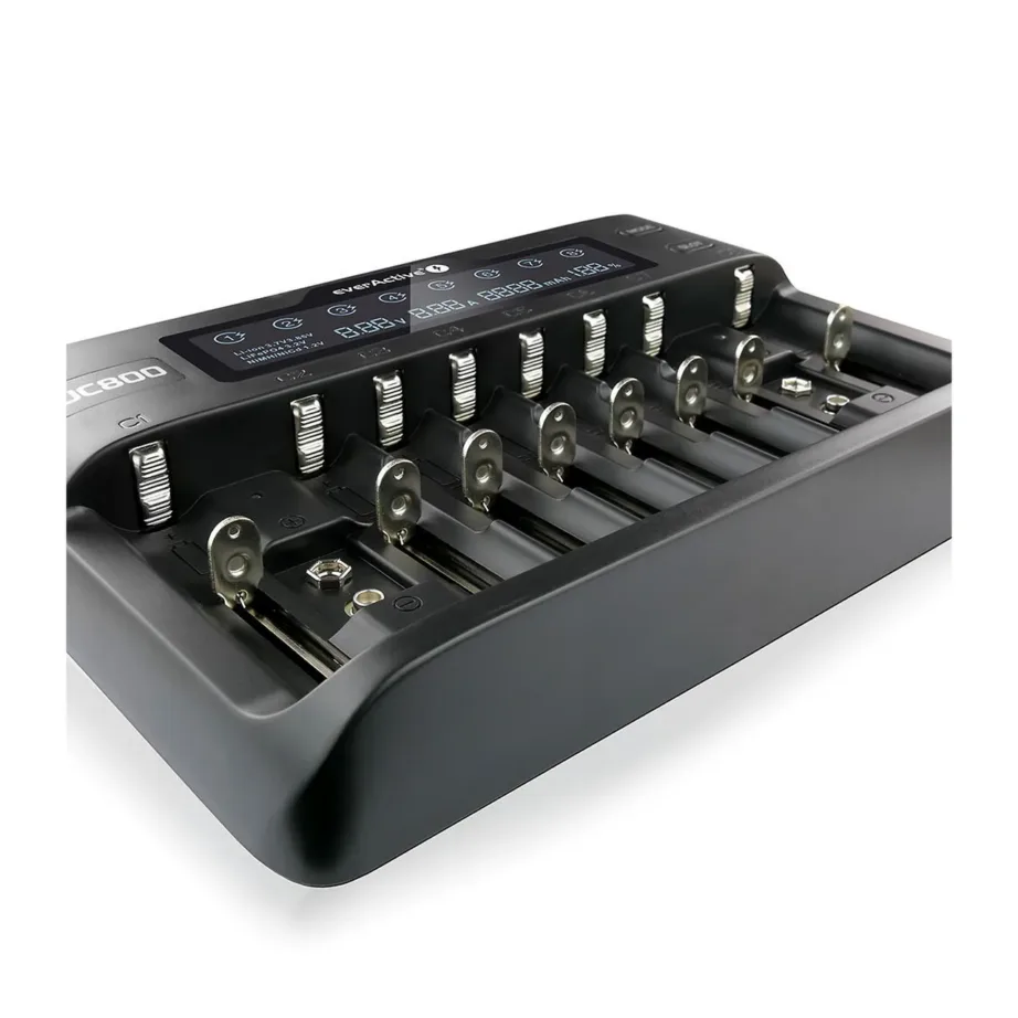 everActive UC800 8x AA/AAA, 2x 9V must akulaadija ekraaniga, 12V toiteadapteriga – 4