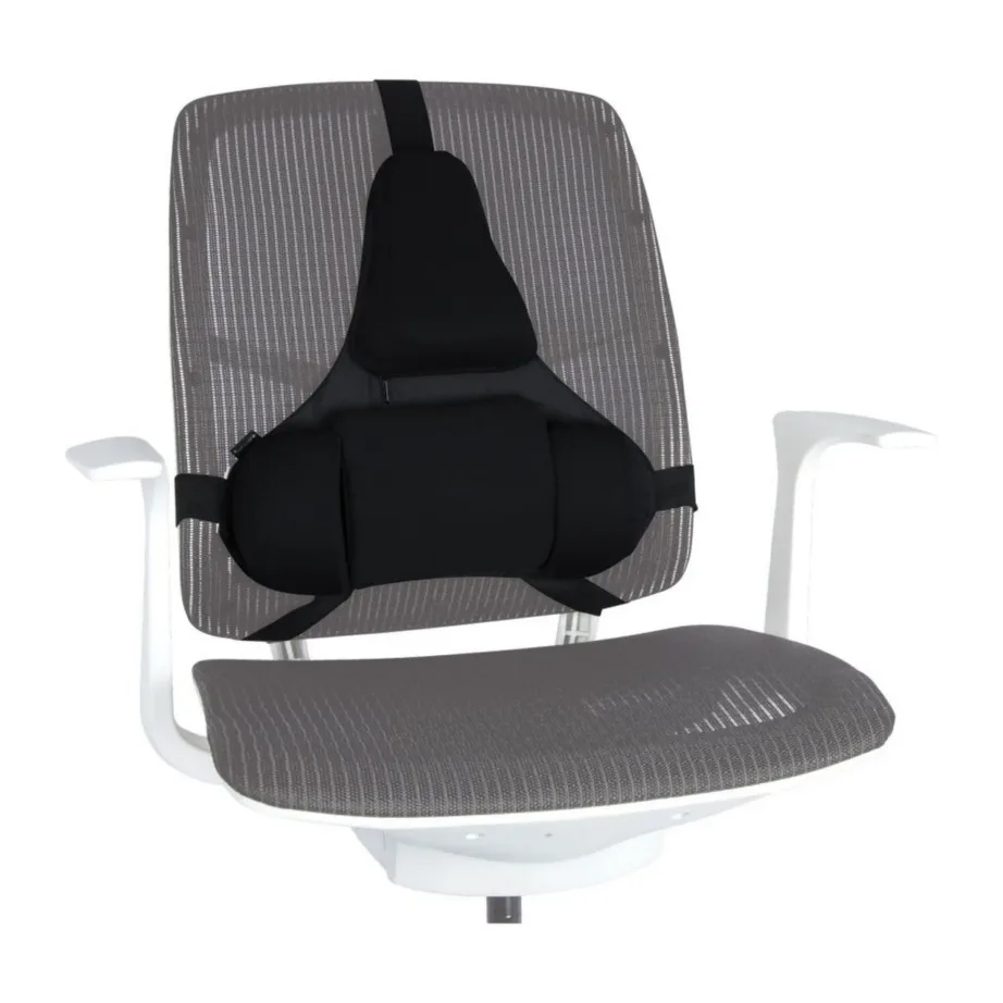 Fellowes 8041801 37,5×36,5 cm must kangast ergonoomiline seljatoetugi antibakteriaalse kattega kontoritoolile – 3