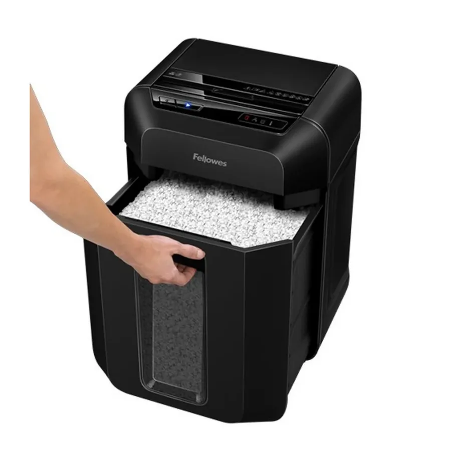 Fellowes AutoMax 90M 4×12 mm mikrolõikega A4 paberi- ja kaardihunt, 90-lehe mahuga, must, mudel 4633601 – 7