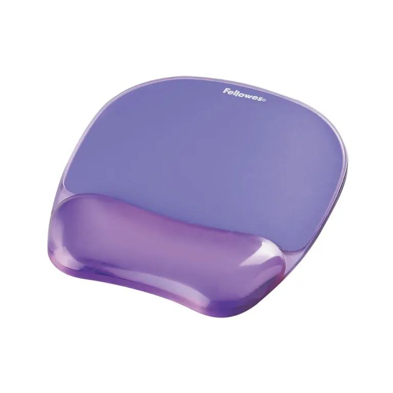 Fellowes CRYSTAL 9144104 lilla geeliga hiirepadi randmetoega, 230x202x32 mm, libisemisvastase põhjaga