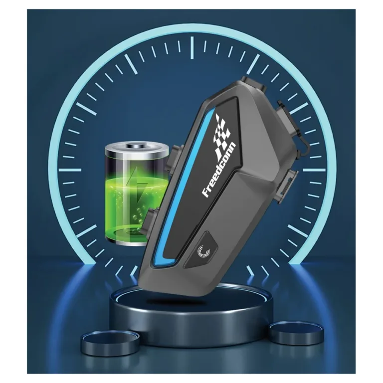 FreedConn FX must IP67 Bluetooth 5.0 mootorratta intercom FM-raadio ja 2000 m ulatusega, 30 h aku