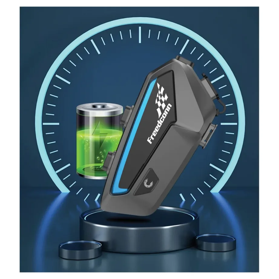 FreedConn FX must IP67 Bluetooth 5.0 mootorratta intercom FM-raadio ja 2000 m ulatusega, 30 h aku – 5
