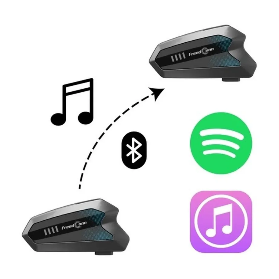 FreedConn HERO V2 EU Bluetooth V5.1 mootorratta intercom kuni 6 kasutajale, 90x48x21 mm, must, 30h tööaega – 7