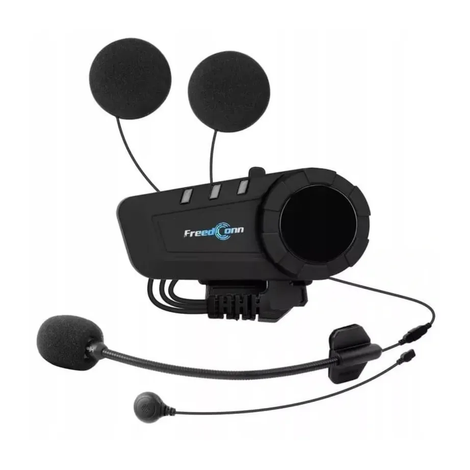 FreedConn KY-PRO SINGLE 1000 m Bluetooth 5.1 mootorratta interkom, must, 2 mikrofoni, FM-raadio, CE/RoHS – 3