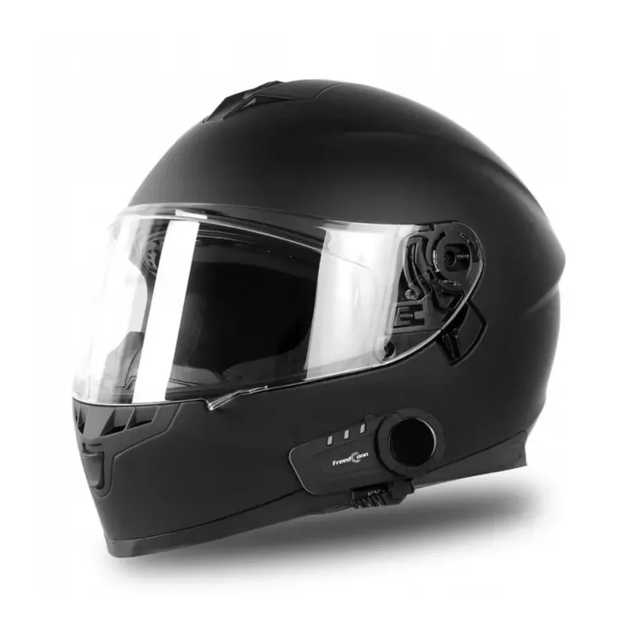 FreedConn KY-PRO SINGLE 1000 m Bluetooth 5.1 mootorratta interkom, must, 2 mikrofoni, FM-raadio, CE/RoHS – 4