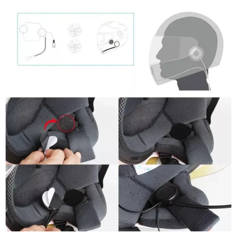 FreedConn L1M must Bluetooth 4.2+EDR mootorratta intercom peakomplekt, mikrofoniga ja mürasummutusega, 6 h kõneaeg, CE-sertifikaat – 6