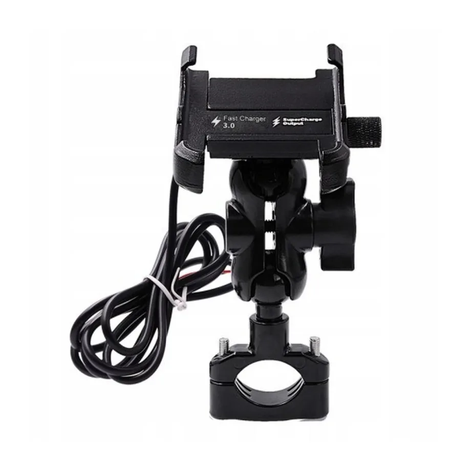 FreedConn MC10N must alumiiniumist 4,3–6,7″ mootorratta telefonihoidik QC 3.0 kiirlaadijaga – 2