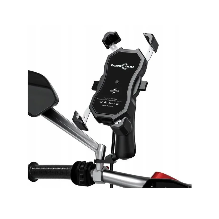 FreedConn MC1W 15 W juhtmevaba laadimisega IP65 metallist reguleeritav telefonihoidik mootorratta lenkstangile, sobib 4–7-tollistele nutitelefonidele – 4