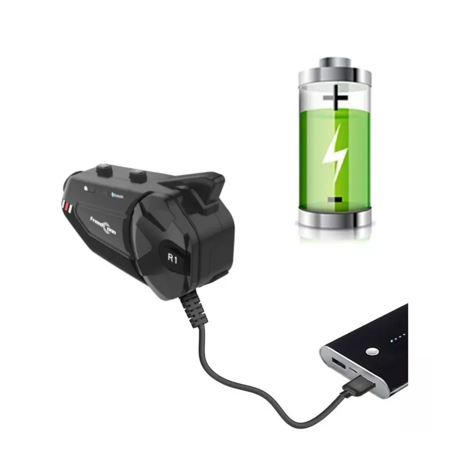 FreedConn R1 PLUS E must IP65 Bluetooth 5.0 mootorratta intercom ja Full HD kaameraga (1000 m, 30 h kõneaeg, Wi-Fi, FM-raadio, 100x59x30 mm) – 4