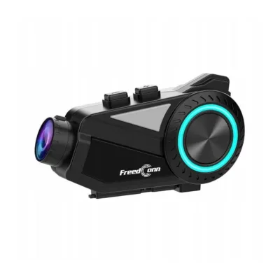 FreedConn R3 must IP65 2K kaameraga 6 kasutajaga mootorratta intercom, Bluetooth 5.0, 1000 m ulatus, 33 h kõneaeg