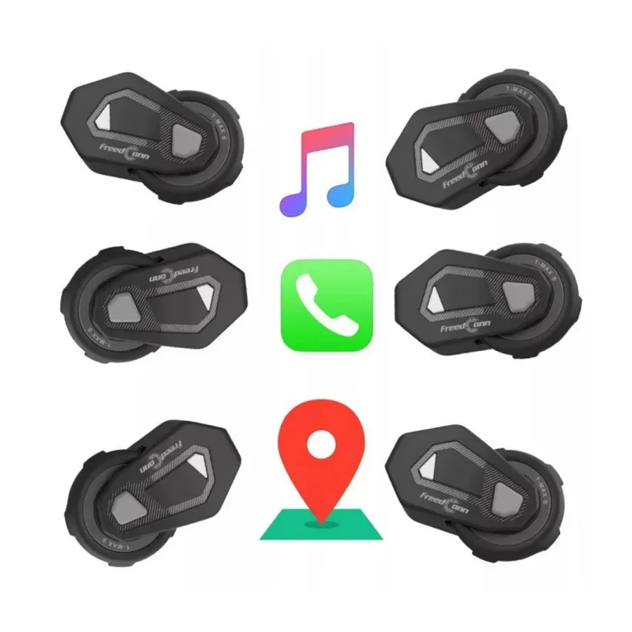 FreedConn T-MAX S V4 PRO Single must mootorratta Bluetooth 5.1 intercom, 1000 m ulatus, FM-raadio, 2 mikrofoni, 11 h aku – 5