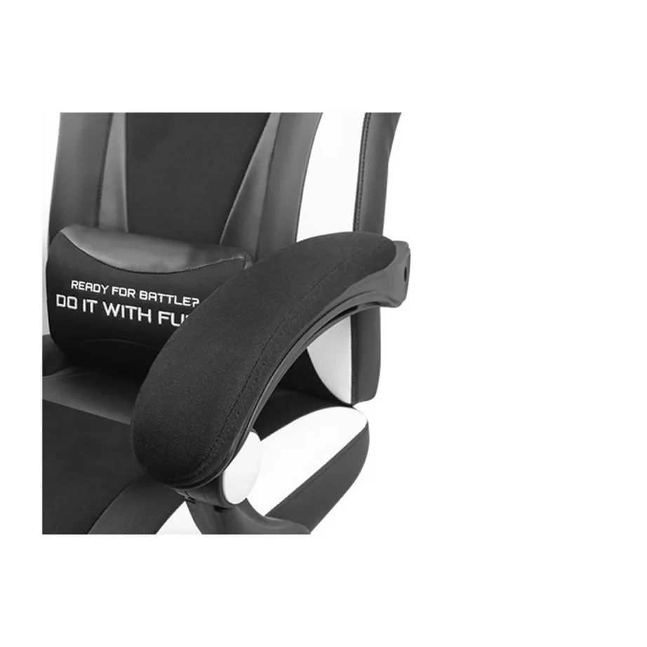 FURY Avenger M+ NFF-1710 must-valge universaalne mänguritool, kunstnahast polster, ergonoomiline disain, peatugi ja nimmepadjaga, 150 kg kandevõimega – 4