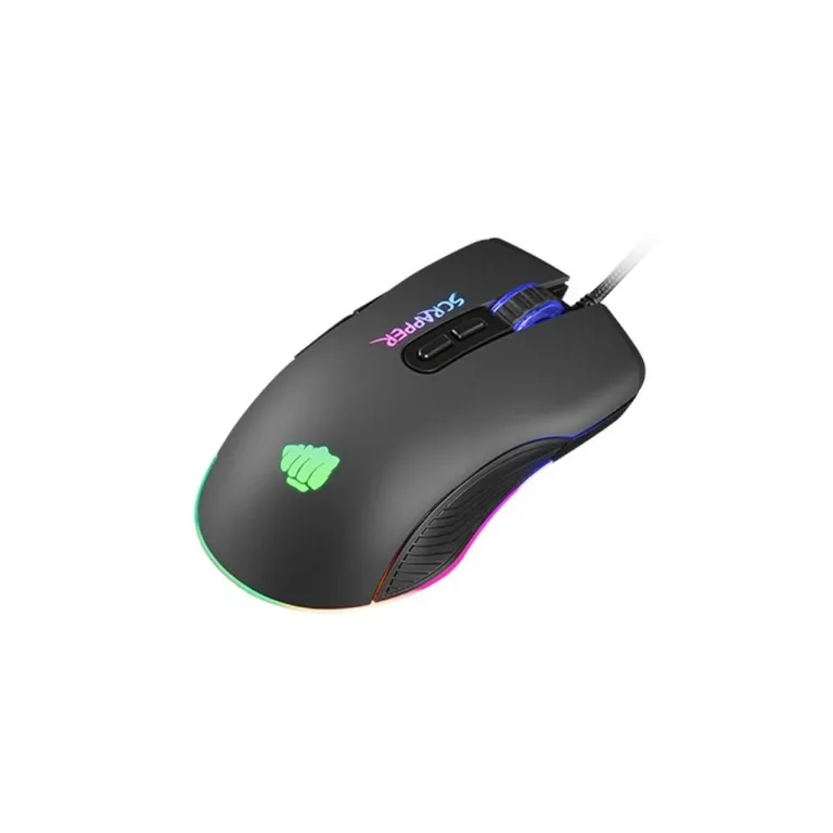 FURY Scrapper NFU-1699 6400 DPI ambideksterne RGB mängurihiir, 7 nuppu, USB, must, 126x70x40 mm