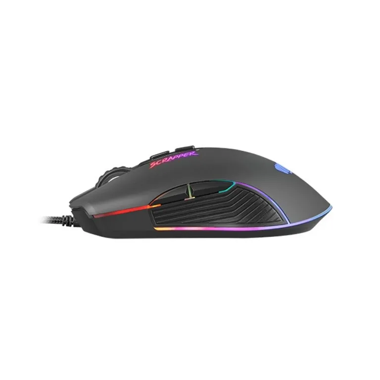 FURY Scrapper NFU-1699 6400 DPI ambideksterne RGB mängurihiir, 7 nuppu, USB, must, 126x70x40 mm