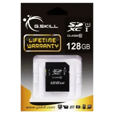 G.SKILL FF-SDXC128GN-U1 128GB Class 10 UHS-I SDXC must mälukaart kirjutuskaitse lülitiga