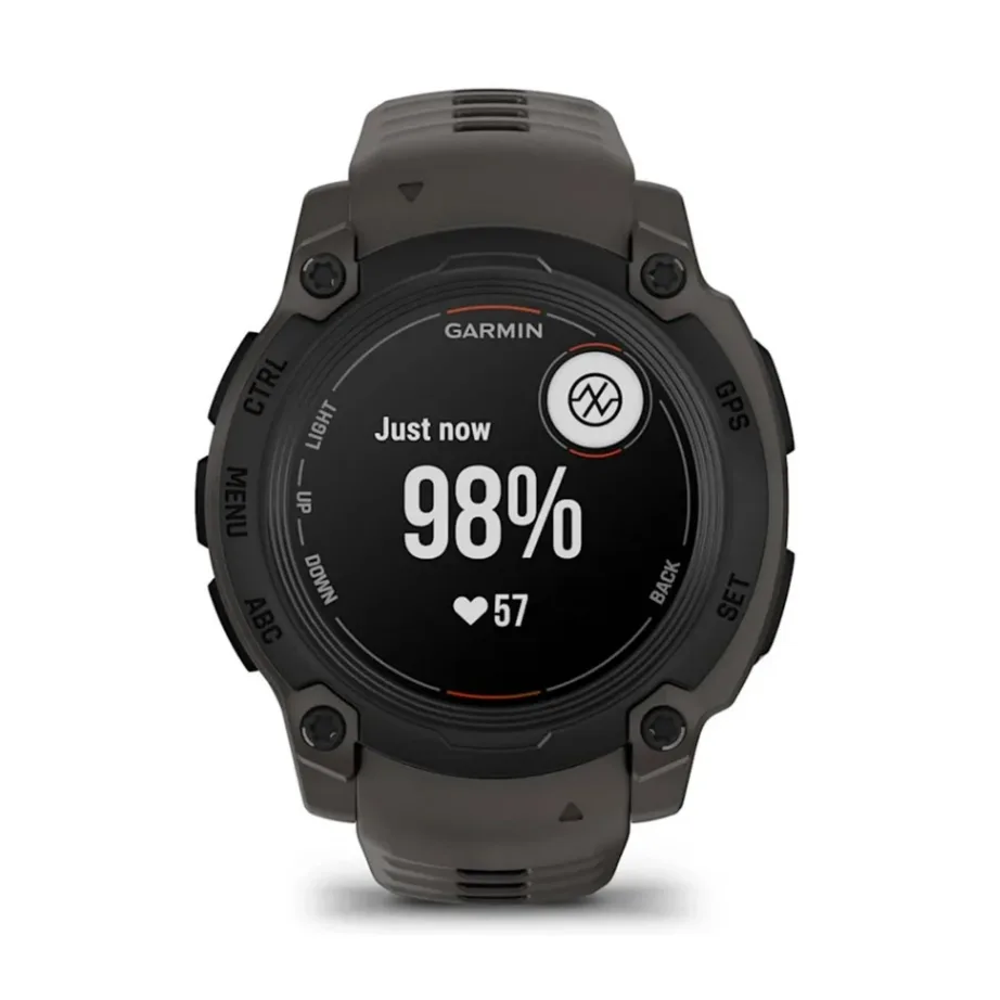 Garmin Instinct E 40 mm must MIP ekraaniga GPS-nutikell, multispordi funktsioonid, pulsimonitor, 10 ATM veekindlus, silikoonrihm, 35 päeva aku – 12