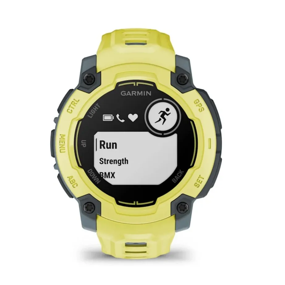 Garmin Instinct E 45 mm lime silikoonrihmaga vastupidav GPS-spordikell, 0,9-tolline MIP ekraan, 16 päeva aku, verehapniku ja aktiivsuse jälgimine, veekindel 10 ATM, mudel 010-02933-01 – 2