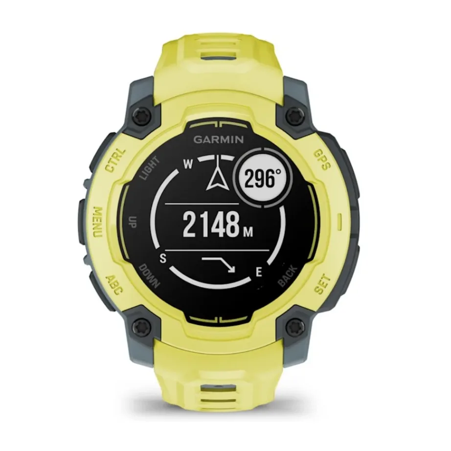 Garmin Instinct E 45 mm lime silikoonrihmaga vastupidav GPS-spordikell, 0,9-tolline MIP ekraan, 16 päeva aku, verehapniku ja aktiivsuse jälgimine, veekindel 10 ATM, mudel 010-02933-01 – 3