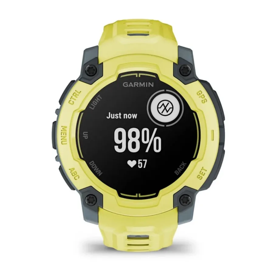 Garmin Instinct E 45 mm lime silikoonrihmaga vastupidav GPS-spordikell, 0,9-tolline MIP ekraan, 16 päeva aku, verehapniku ja aktiivsuse jälgimine, veekindel 10 ATM, mudel 010-02933-01 – 9