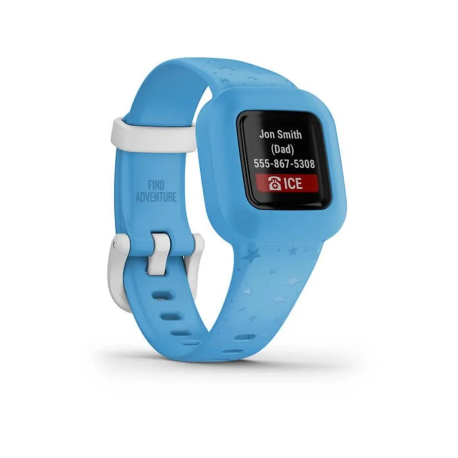 Garmin vívofit jr. 3 5ATM sinine laste aktiivsusmonitor, MIP puuteväriekraan, sammulugeja, une- ja kõneteavitused, silikoonrihm, 130–175 mm, Android/iOS, 010-02441-02