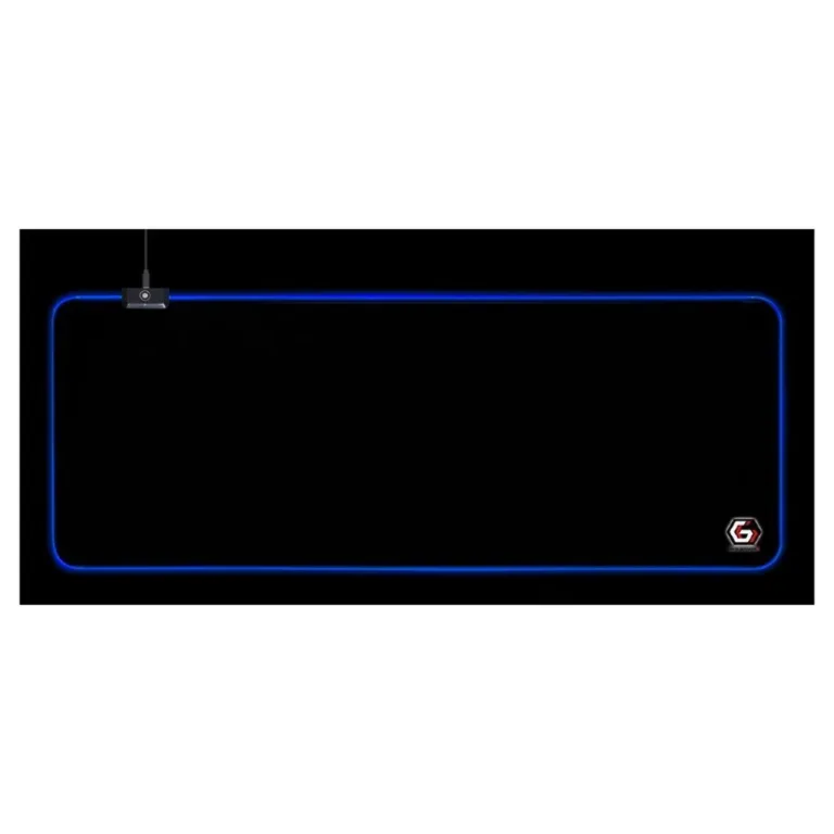 Gembird MP-GAMELED-L 800x300 mm must LED-taustvalgustusega L-suuruses mängurihiirematt, USB-toitega, libisemisvastase põhjaga