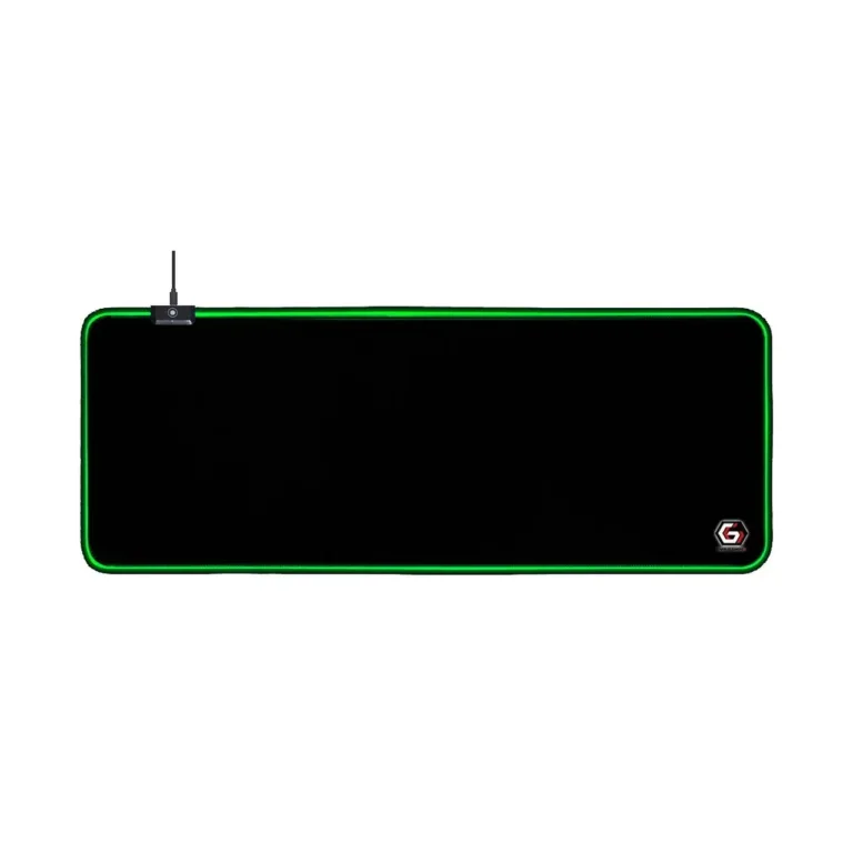 Gembird MP-GAMELED-L 800x300 mm must LED-taustvalgustusega L-suuruses mängurihiirematt, USB-toitega, libisemisvastase põhjaga