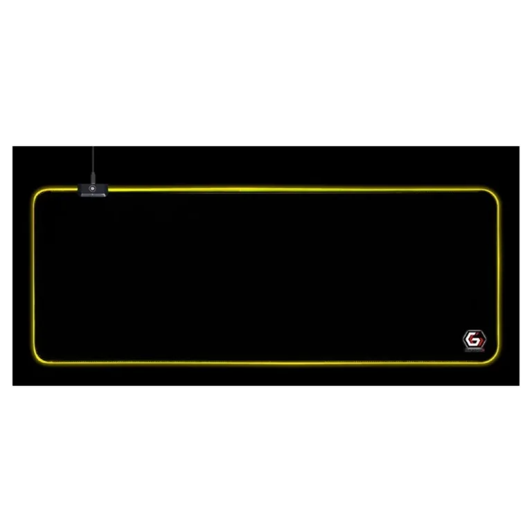 Gembird MP-GAMELED-L 800x300 mm must LED-taustvalgustusega L-suuruses mängurihiirematt, USB-toitega, libisemisvastase põhjaga