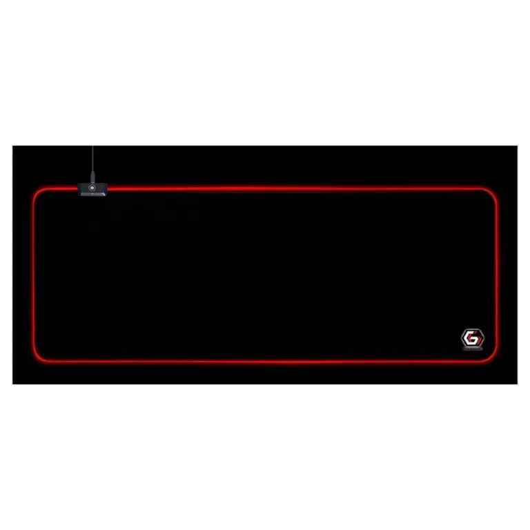 Gembird MP-GAMELED-L 800x300 mm must LED-taustvalgustusega L-suuruses mängurihiirematt, USB-toitega, libisemisvastase põhjaga