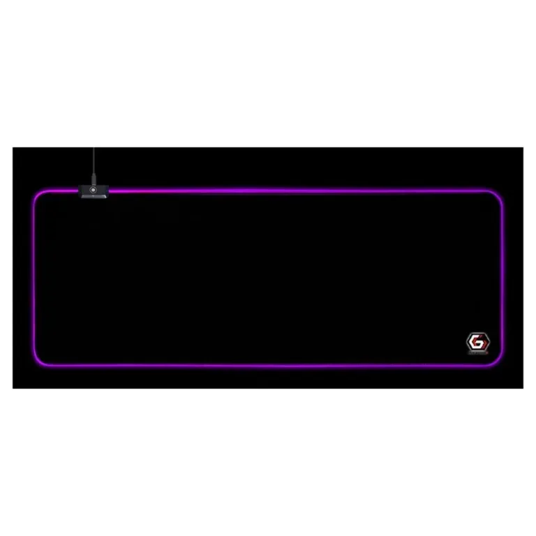 Gembird MP-GAMELED-L 800x300 mm must LED-taustvalgustusega L-suuruses mängurihiirematt, USB-toitega, libisemisvastase põhjaga