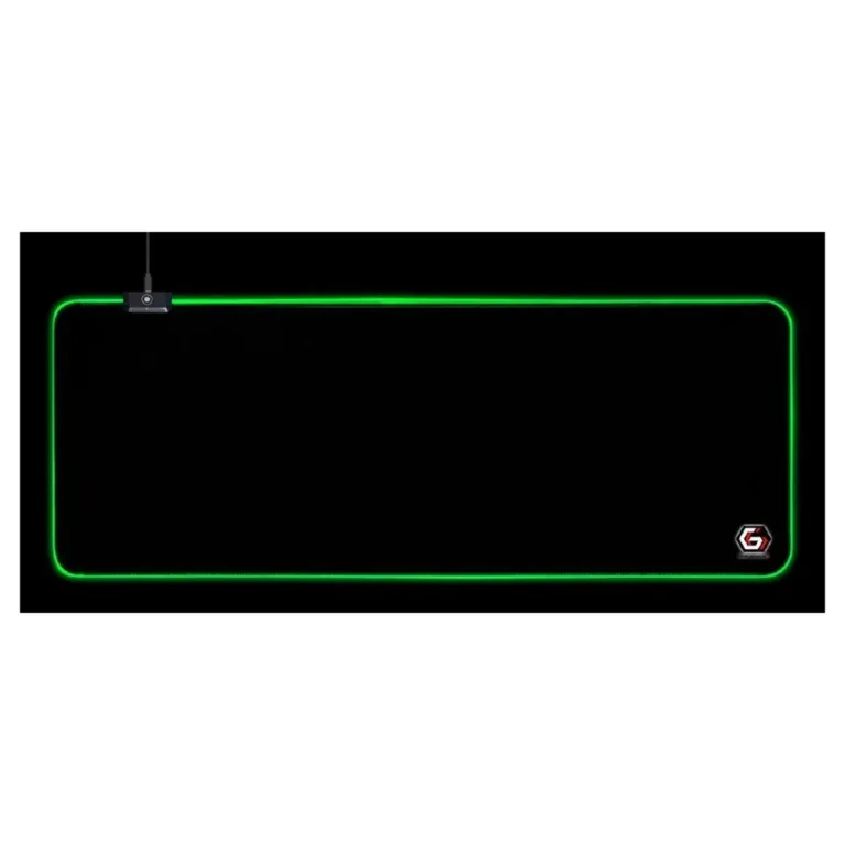 Gembird MP-GAMELED-L 800x300 mm must LED-taustvalgustusega L-suuruses mängurihiirematt, USB-toitega, libisemisvastase põhjaga