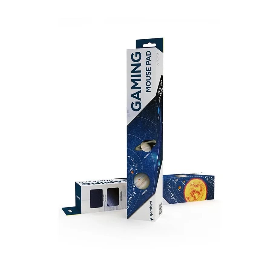 Gembird MP-SOLARSYSTEM-XL-01 900×350 mm XXL mängurihiirematt “Cosmos” mustast kangast – 7