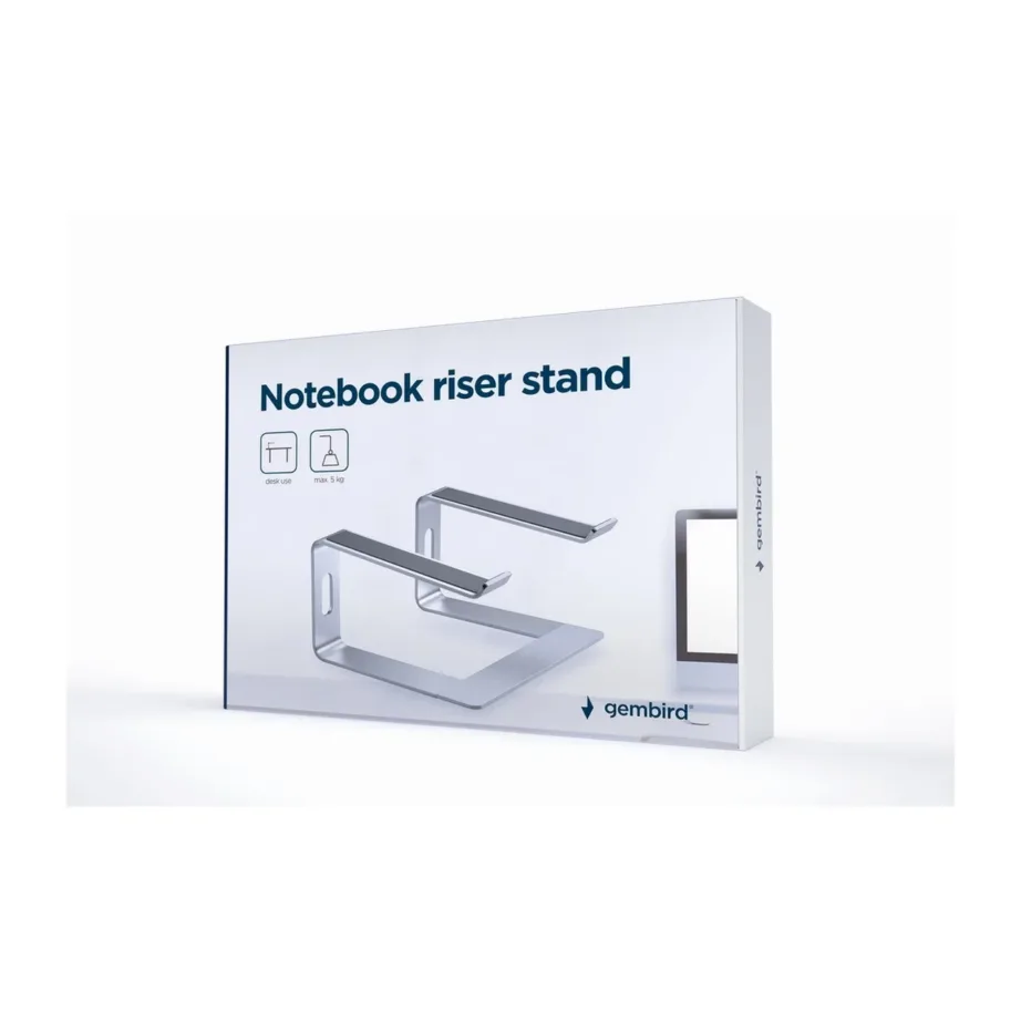 Gembird NBS-D1-01 alumiiniumist sülearvutialus 15,6” max 5 kg hõbedane – 6
