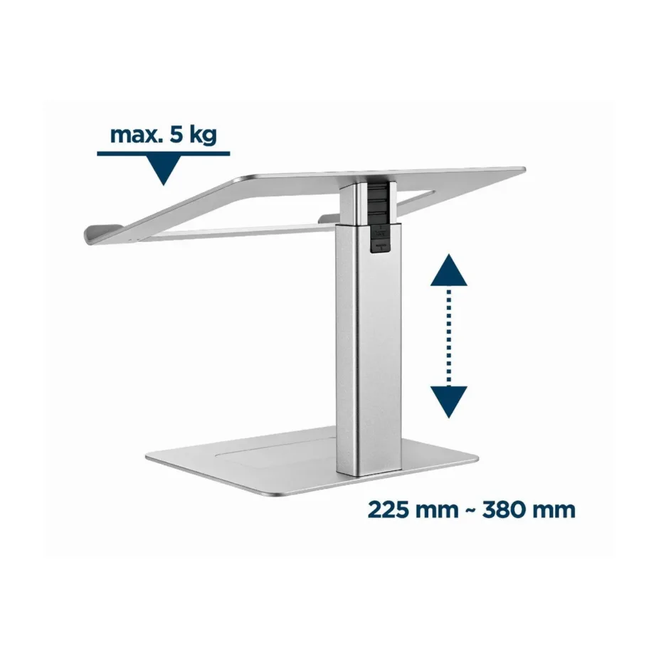 Gembird NBS-D1-02 alumiiniumist reguleeritav sülearvutialus 15,6″ (max 5 kg), hõbedane – 18
