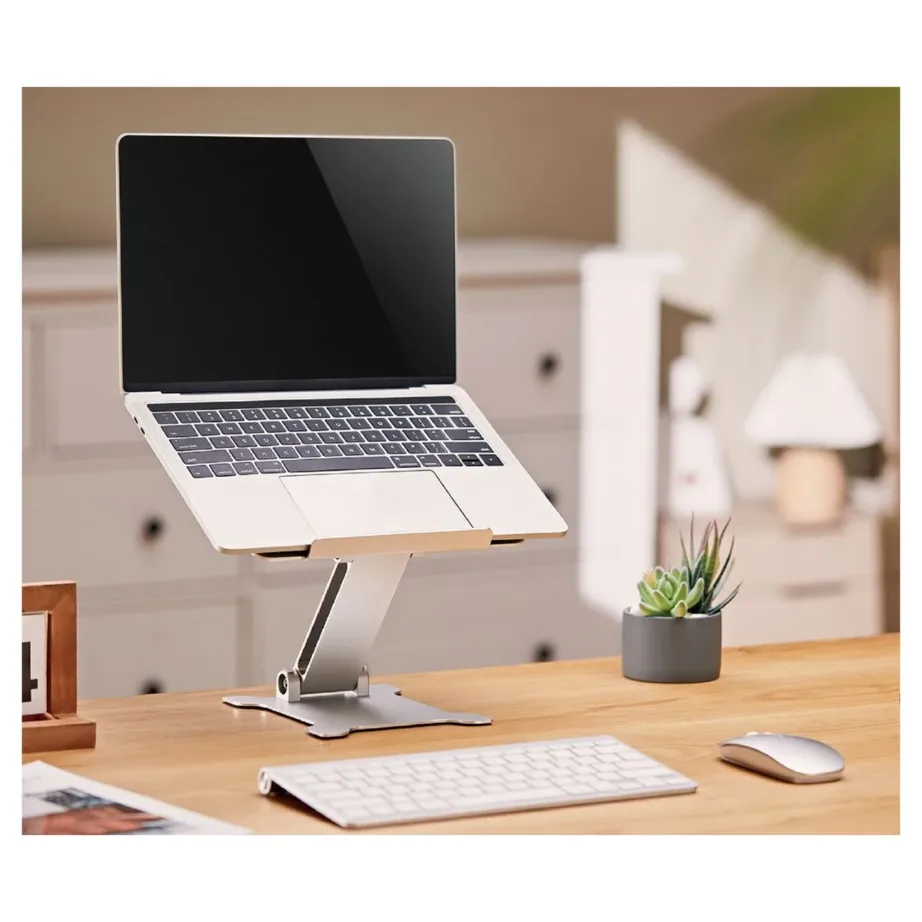 Gembird NBS-D1-03 hõbedane alumiiniumist kokkupandav ja reguleeritav sülearvutialus kuni 15,6″ (5 kg) – 13