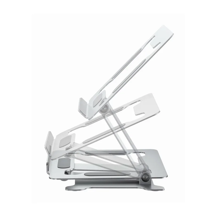 Gembird NBS-D1-03 hõbedane alumiiniumist kokkupandav ja reguleeritav sülearvutialus kuni 15,6″ (5 kg) – 30