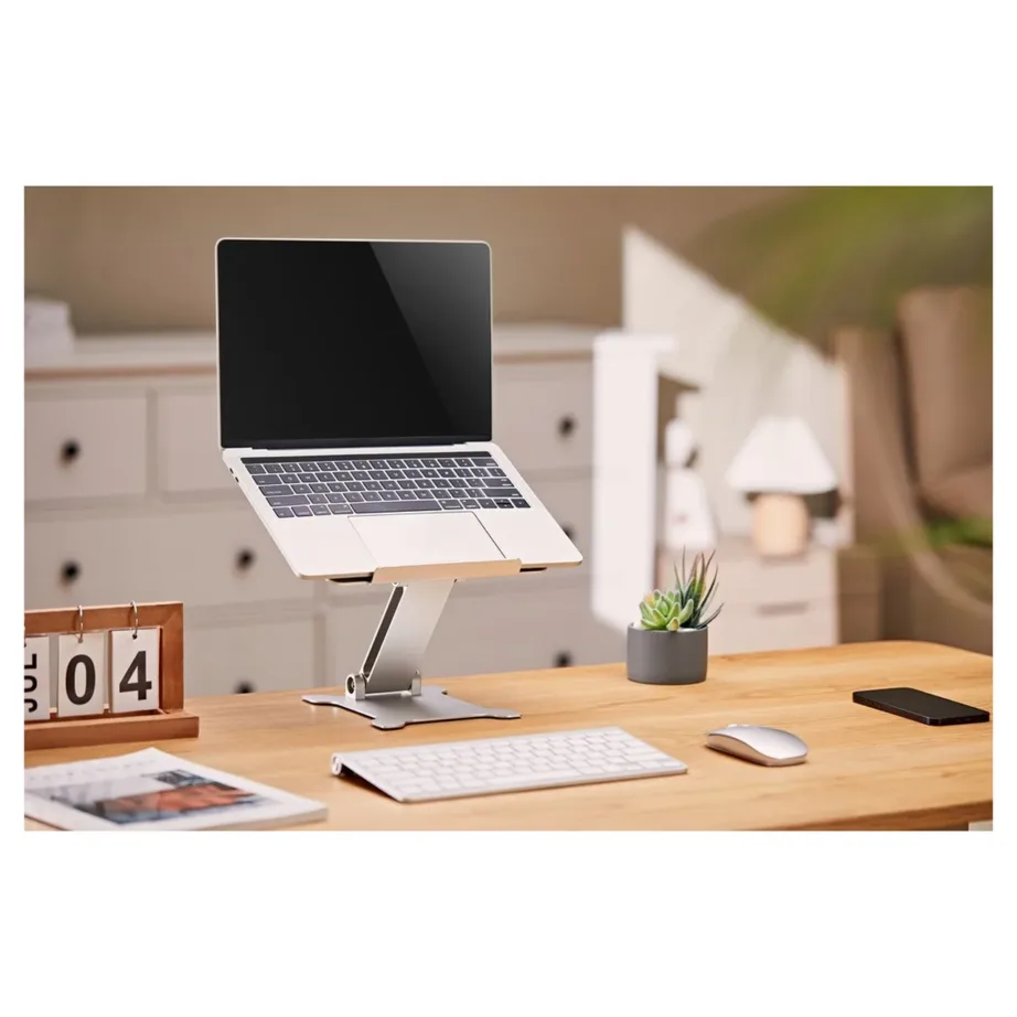 Gembird NBS-D1-03 hõbedane alumiiniumist kokkupandav ja reguleeritav sülearvutialus kuni 15,6″ (5 kg) – 37