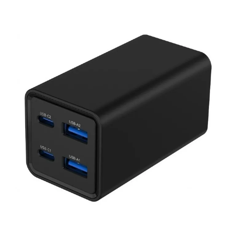 Gembird TA-UC-2A2C-PD65-01-BK 65 W must 4-pordiga USB-C/USB-A kiirlaadija 1,5 m kaabliga sülearvutile ja nutitelefonile