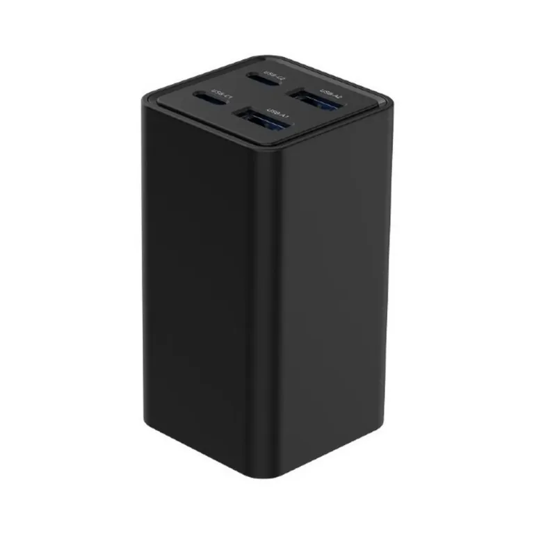 Gembird TA-UC-2A2C-PD65-01-BK 65 W must 4-pordiga USB-C/USB-A kiirlaadija 1,5 m kaabliga sülearvutile ja nutitelefonile