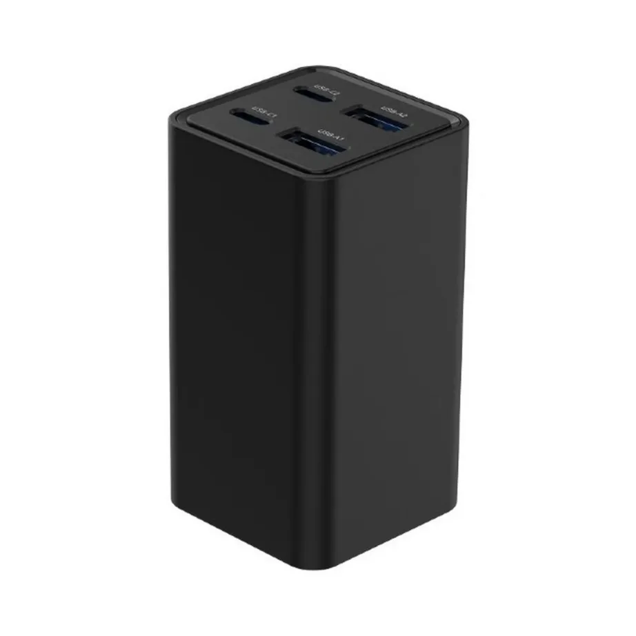 Gembird TA-UC-2A2C-PD65-01-BK 65 W must 4-pordiga USB-C/USB-A kiirlaadija 1,5 m kaabliga sülearvutile ja nutitelefonile - 3