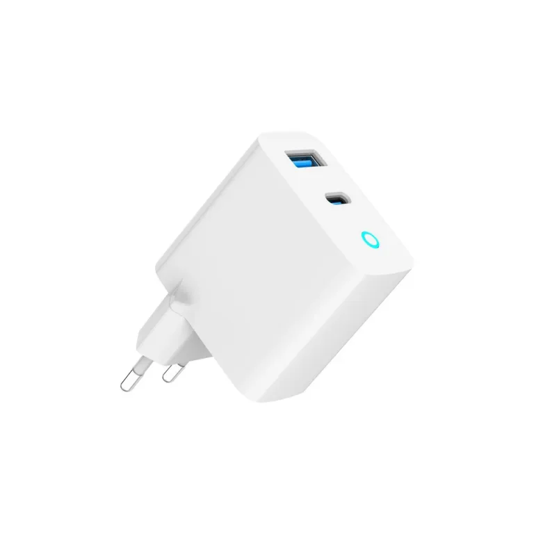 Gembird TA-UC-PDQC30L-W-01 30W valge GaN kiirlaadija 2 USB väljundiga (USB-C, USB-A), EU pistik, nutiseadmetele