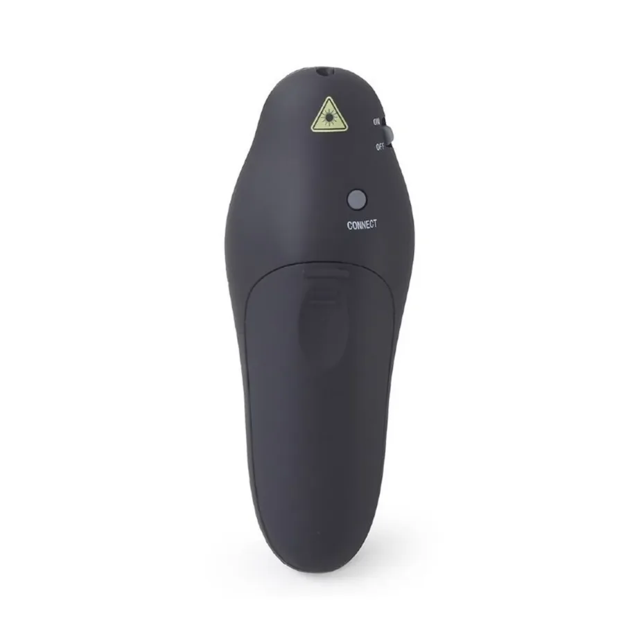 Gembird WP-L-11 must IR juhtmevaba kaugjuhtimispult projektsiooniekraanile, USB-vastuvõtjaga, 2,4 GHz, kuni 10 m ulatus, 105x38x25 mm, 1xAAA patareiga – 2